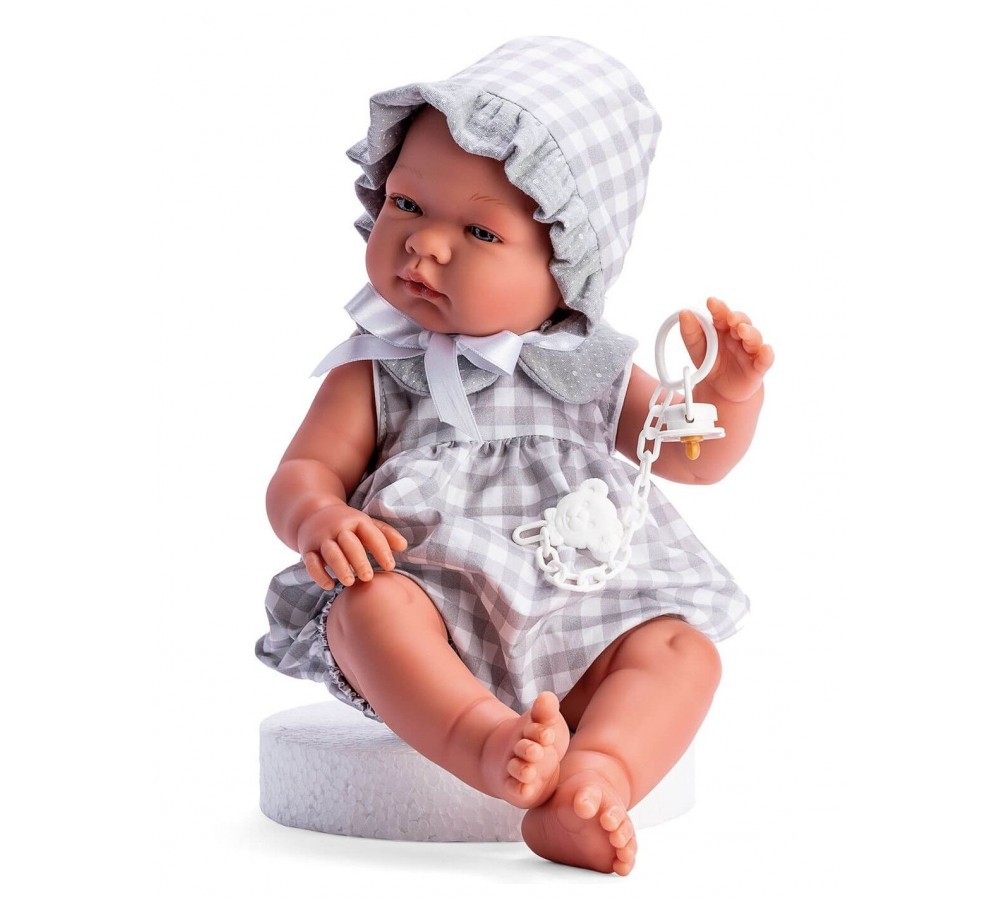 Pablo Con Cuadros Grises Cuello Gasa Gris 43 cm