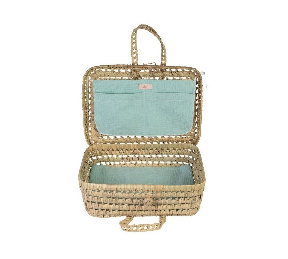 Maleta hoja palma con muselina