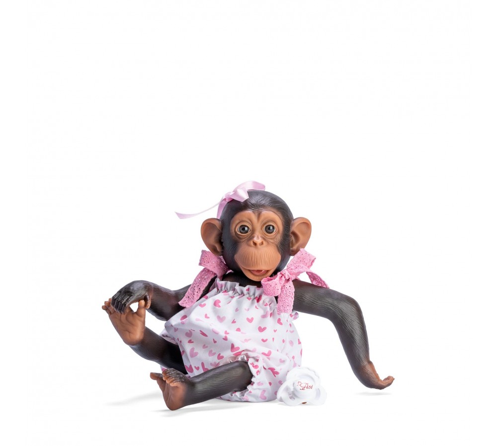 LOLA LA CHIMPANCÉ PELELE CORAZONES LAZOS PUNTILLA ROSA